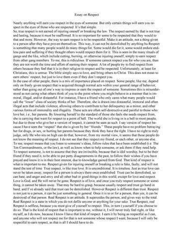 1000 word essay on respect