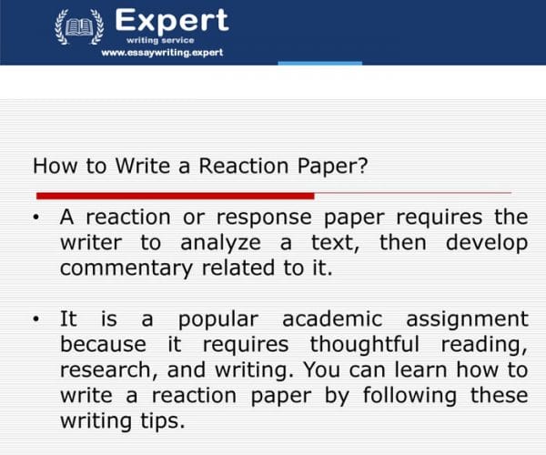 reaction paper writing example