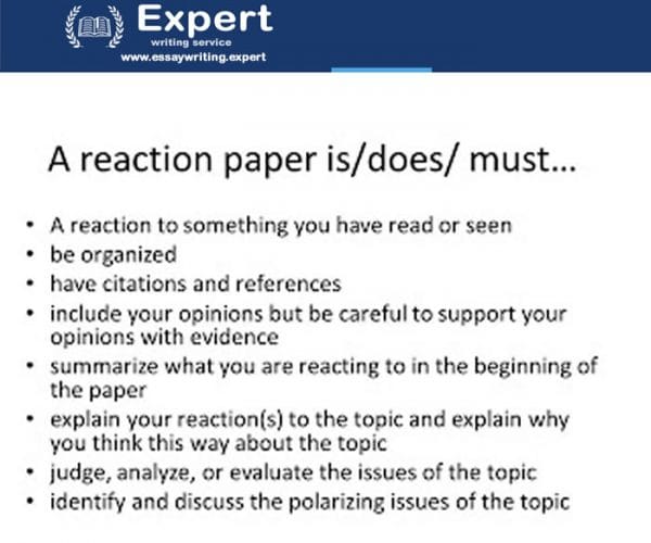 reaction paper writing sample