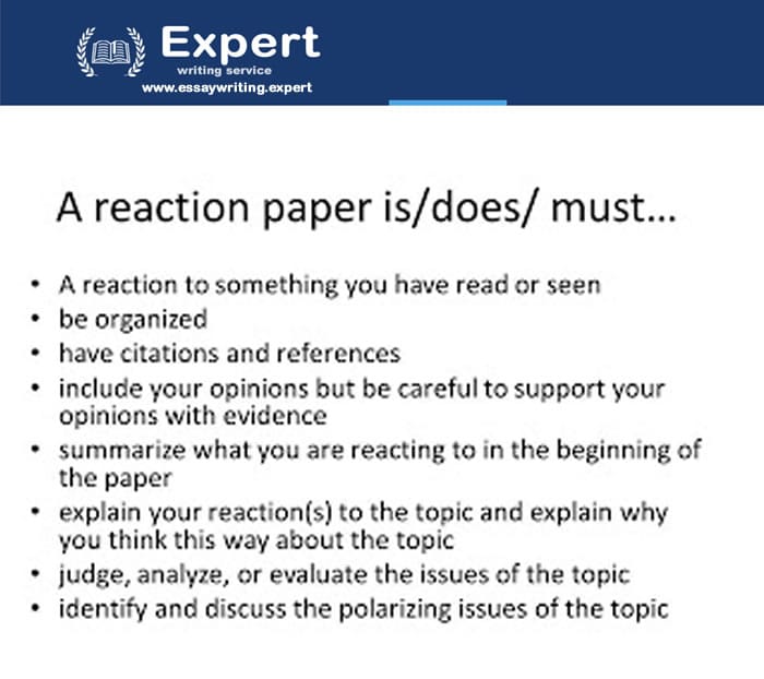 How to write a reaction paper